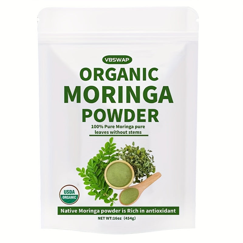 alalar-VBSWAP 16oz USDA Organic Moringa Powder - مسحوق اوراق المورينكا الطبيعي