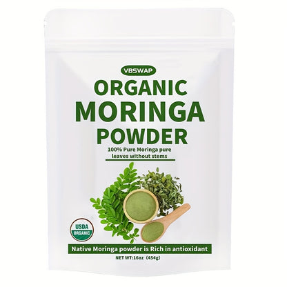 alalar-VBSWAP 16oz USDA Organic Moringa Powder - مسحوق اوراق المورينكا الطبيعي