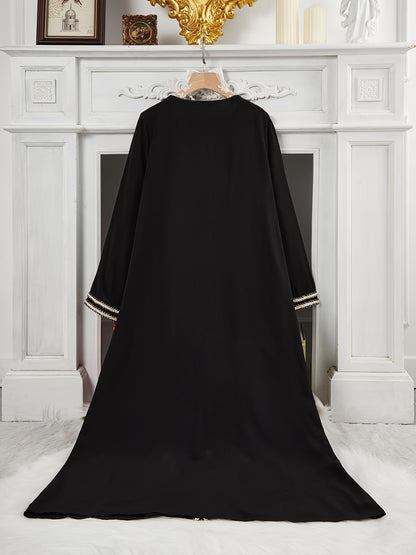 alalar-Scarf-Abaya-Women'S Arabic Abaya Dress - Elegant Turkish Robe with Long Flowing Garmen-tرداء تركي أنيق مع ثوب طويل