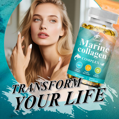 alalar- Marine Collagen Capsules for Women - Type I & III Collagen Supplement with Vitamin C, Hyaluronic Acid & Biotin -كولاجين بحري