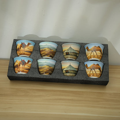 alalar-Desert Camel Pattern Arabic Espresso Cup Set -فنجان قهوة عربية