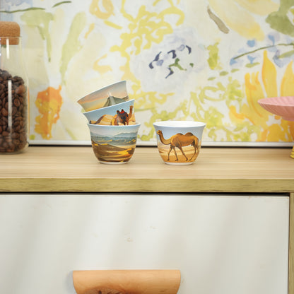 alalar-Desert Camel Pattern Arabic Espresso Cup Set -فنجان قهوة عربية