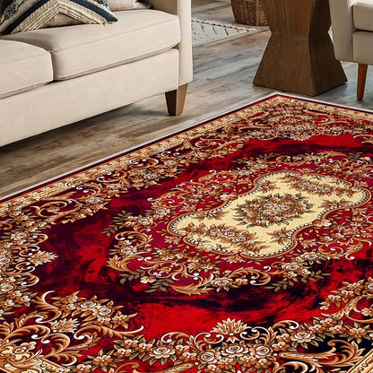 alalar- Soft Velvet Floral Print Carpet | 851 Grams/Square Meter-سجادة فاخرة