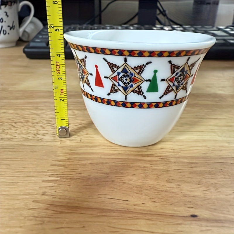 alalar-6pcs Nordic Minimalist Ceramic Espresso Cups with Geometric Patterns - فناجين قهوة 6 قطع