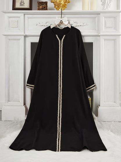 alalar-Scarf-Abaya-Women'S Arabic Abaya Dress - Elegant Turkish Robe with Long Flowing Garmen-tرداء تركي أنيق مع ثوب طويل
