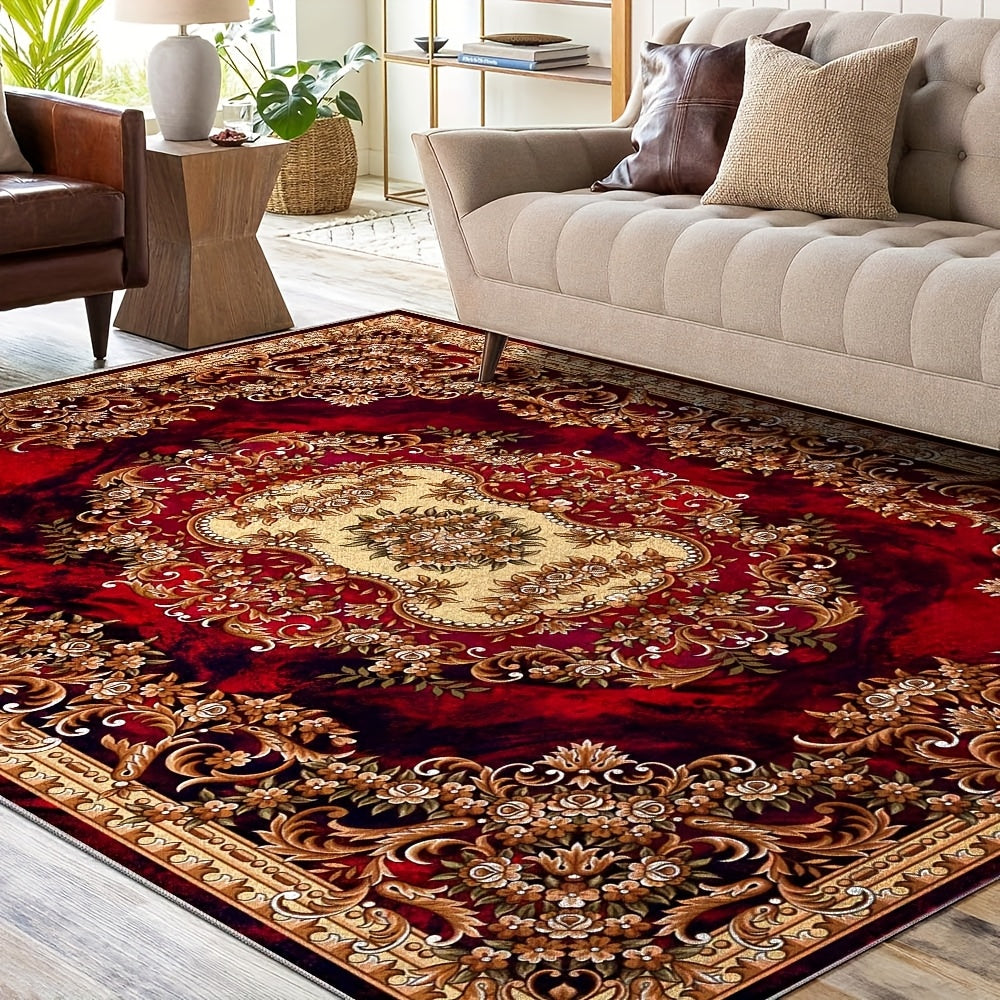 alalar- Soft Velvet Floral Print Carpet | 851 Grams/Square Meter-سجادة فاخرة