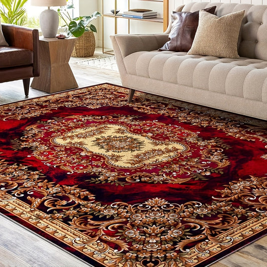 alalar- Soft Velvet Floral Print Carpet | 851 Grams/Square Meter-سجادة فاخرة