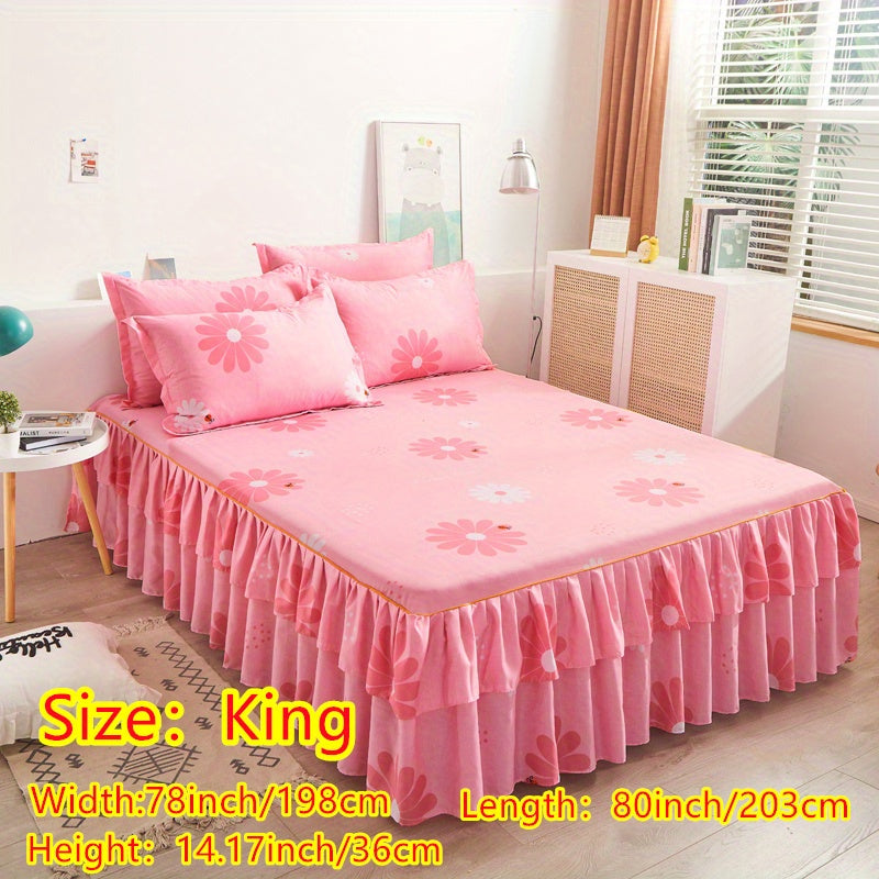 alalar-3pcs (1 Bed Skirt + 2 Pillowcases)-شرشف سرير 3 قطع