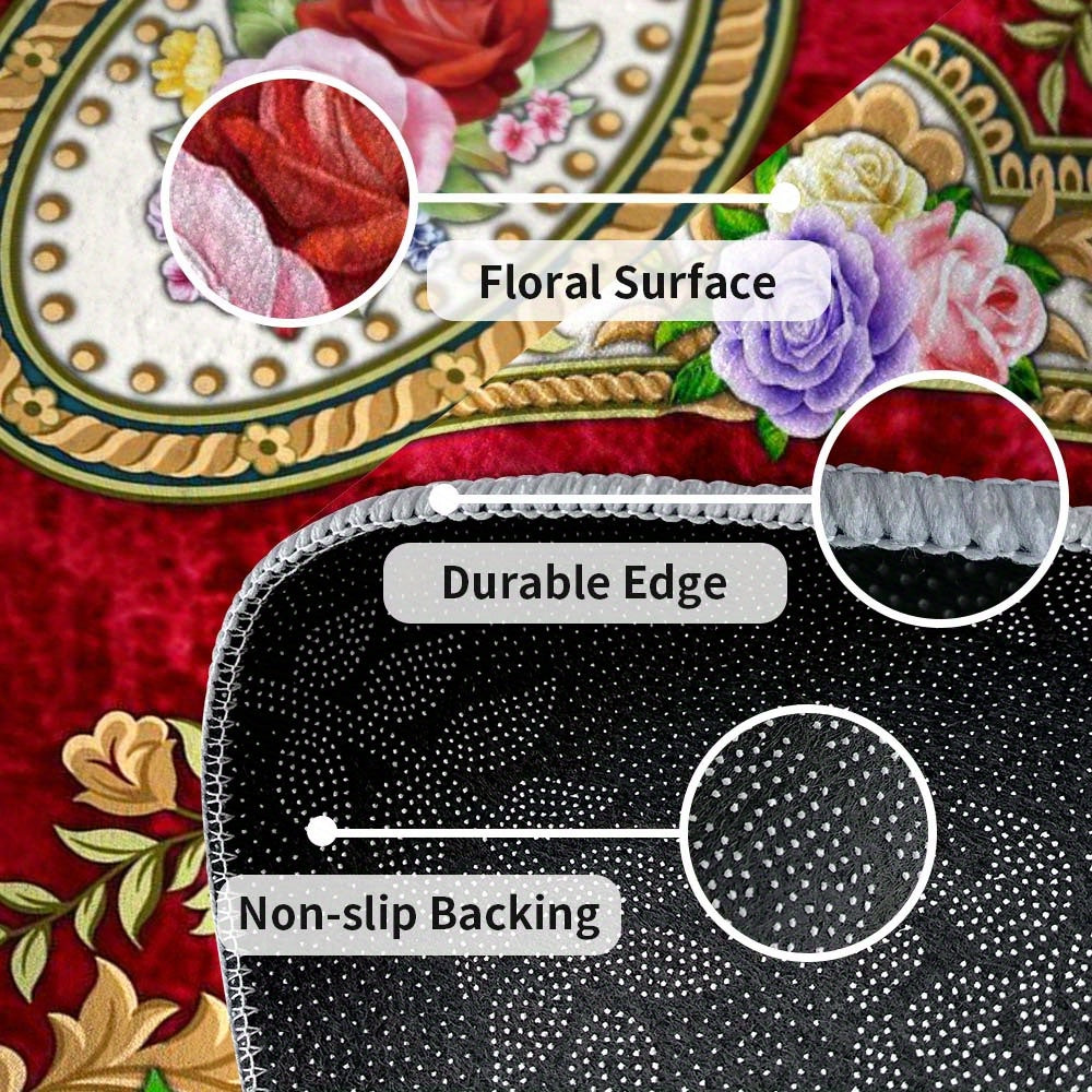 alalar-Eight Star Deer Luxurious Velvet Area Mat - 850g/m²-سجادة مخملية فاخرة