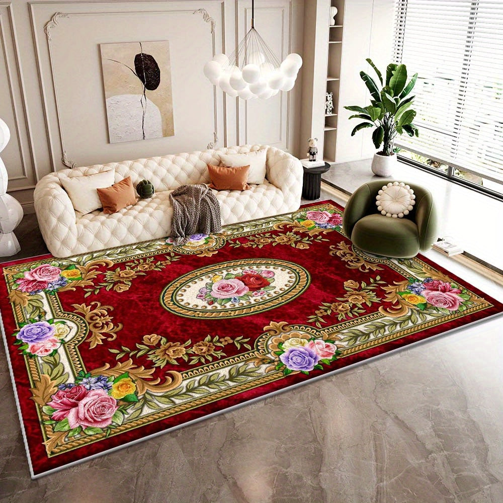 alalar-Eight Star Deer Luxurious Velvet Area Mat - 850g/m²-سجادة مخملية فاخرة