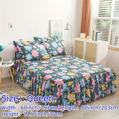 alalar-3pcs (1 Bed Skirt + 2 Pillowcases)-شرشف سرير 3 قطع