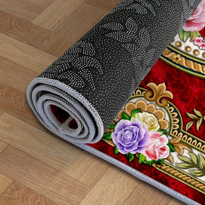 alalar-Eight Star Deer Luxurious Velvet Area Mat - 850g/m²-سجادة مخملية فاخرة