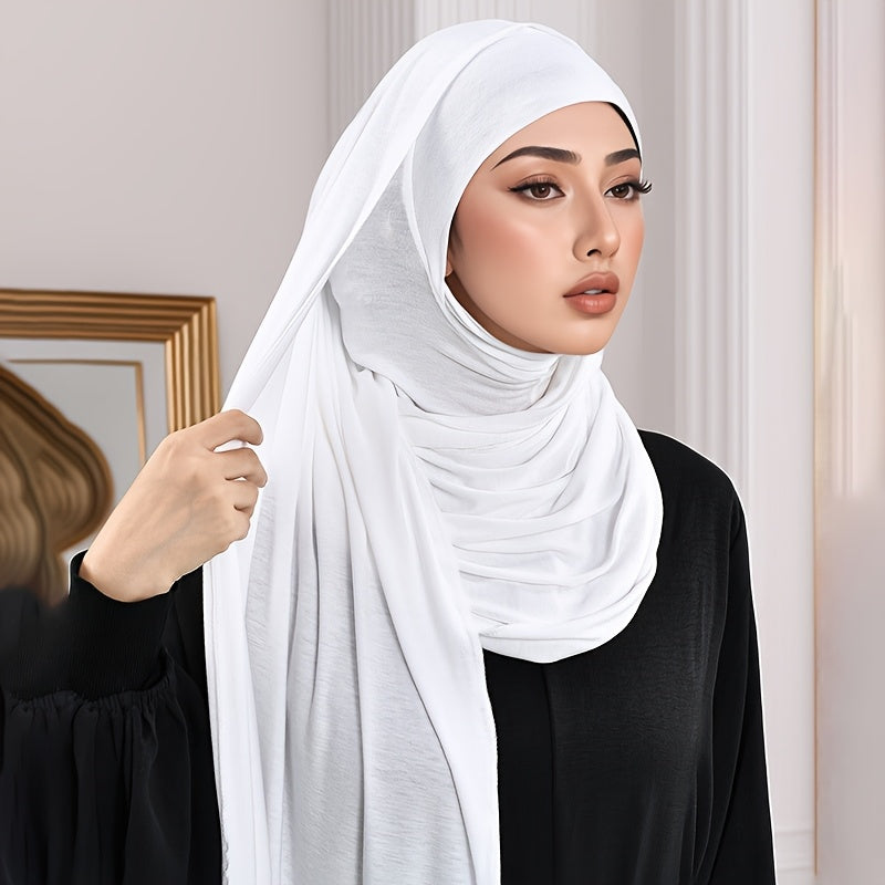 alalar-2pcs Muslim Women's Headscarf Set with Base Cap and Hair Tie-طقم حجاب نسائي مسلم مكون من قطعتين مع غطاء أساسي وربطة شعر،