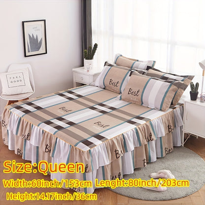 alalar-3pcs (1 Bed Skirt + 2 Pillowcases)-شرشف سرير 3 قطع