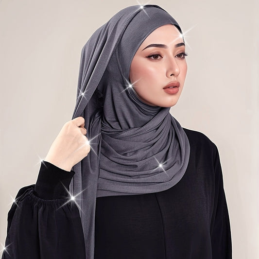 alalar-2pcs Muslim Women's Headscarf Set with Base Cap and Hair Tie-طقم حجاب نسائي مسلم مكون من قطعتين مع غطاء أساسي وربطة شعر،