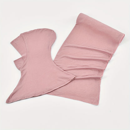 alalar-2pcs Muslim Women's Headscarf Set with Base Cap and Hair Tie-طقم حجاب نسائي مسلم مكون من قطعتين مع غطاء أساسي وربطة شعر،