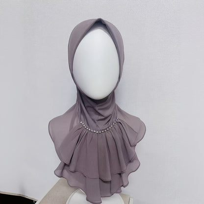 alalar-Hijab Scarf Head Cover - French Direct Style with Leaf Edge -غطاء رأس حجاب - نمط فرنسي مباشر مع حافة ورقة