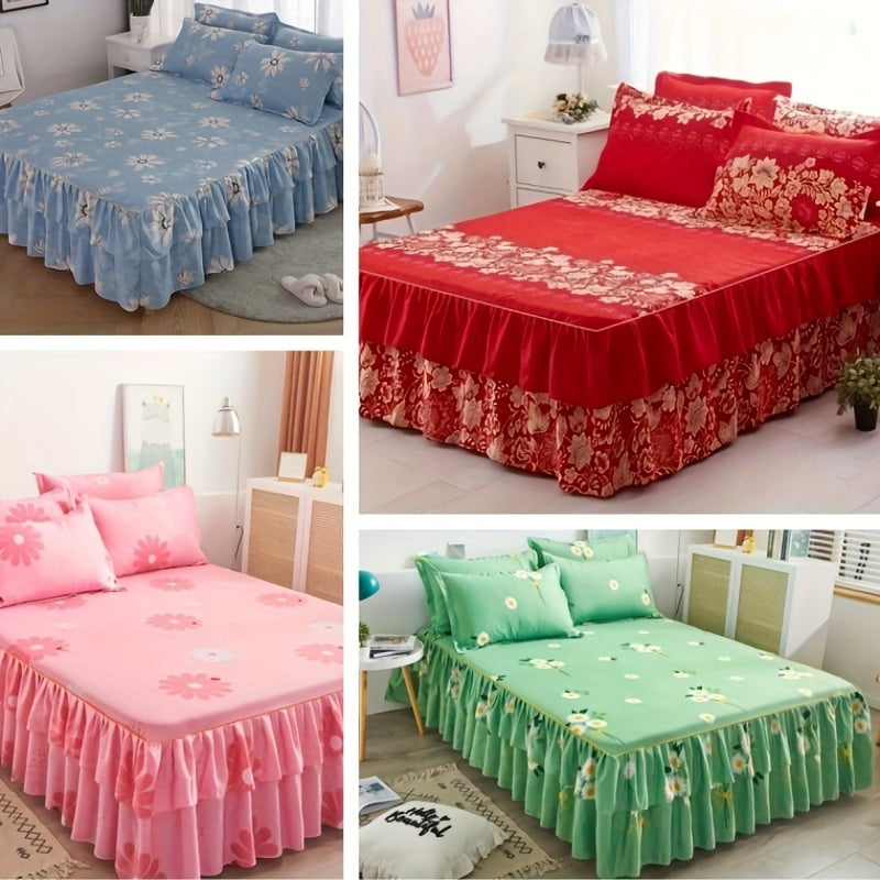 alalar-3pcs (1 Bed Skirt + 2 Pillowcases)-شرشف سرير 3 قطع