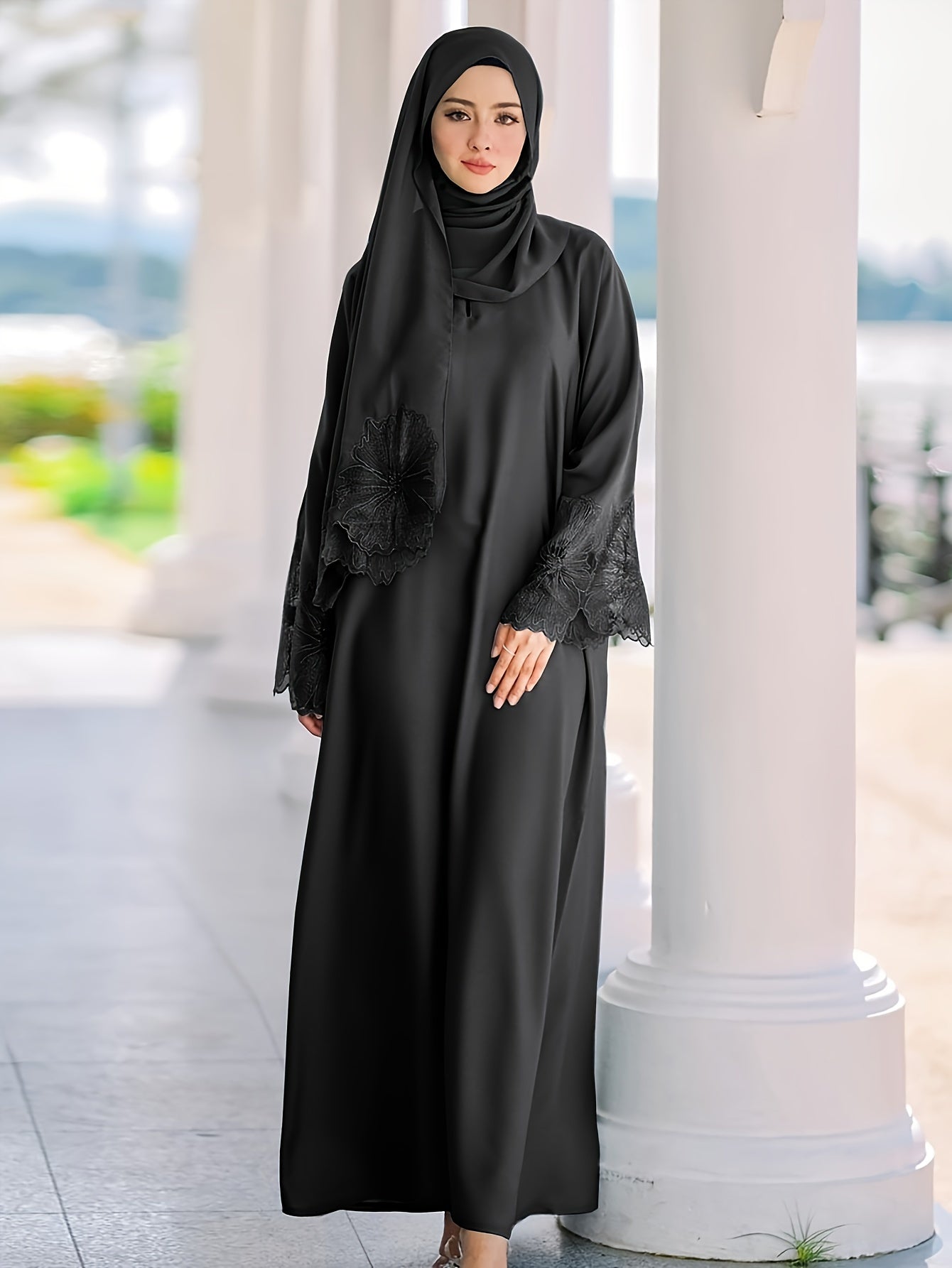 alalar-Abaya- Hijab and Abaya Two-Piece Set & Includes Headscarf