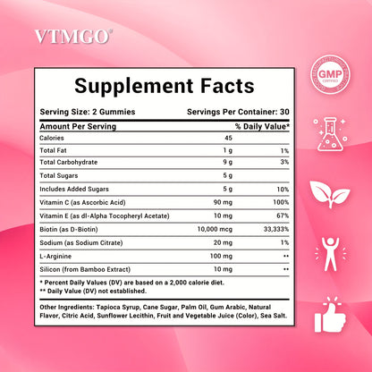 alalar- Fast Acting Hair Growth Supplement with Biotin, Vitamin C&E, L-Arginine & Silicon -تسريع نمو الشعر