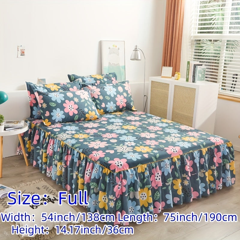 alalar-3pcs (1 Bed Skirt + 2 Pillowcases)-شرشف سرير 3 قطع