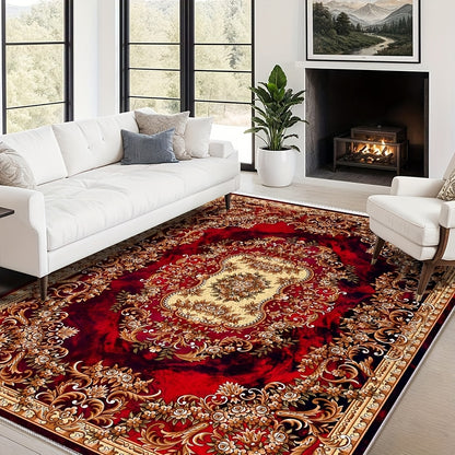 alalar- Soft Velvet Floral Print Carpet | 851 Grams/Square Meter-سجادة فاخرة