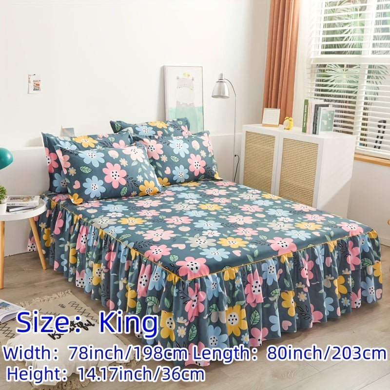 alalar-3pcs (1 Bed Skirt + 2 Pillowcases)-شرشف سرير 3 قطع