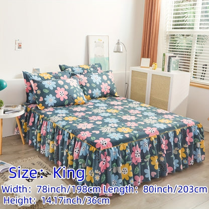 alalar-3pcs (1 Bed Skirt + 2 Pillowcases)-شرشف سرير 3 قطع