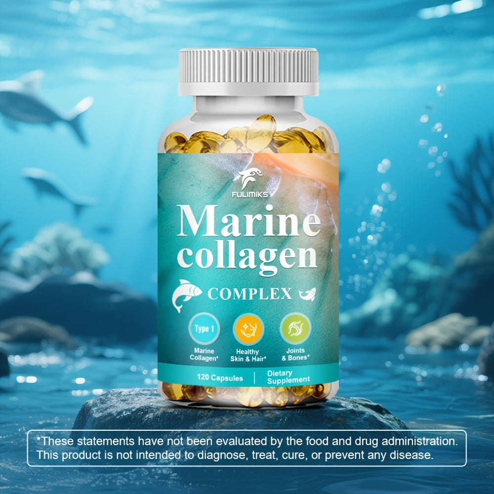 alalar- Marine Collagen Capsules for Women - Type I & III Collagen Supplement with Vitamin C, Hyaluronic Acid & Biotin -كولاجين بحري