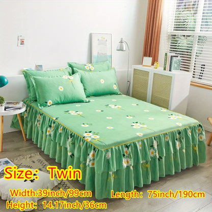 alalar-3pcs (1 Bed Skirt + 2 Pillowcases)-شرشف سرير 3 قطع