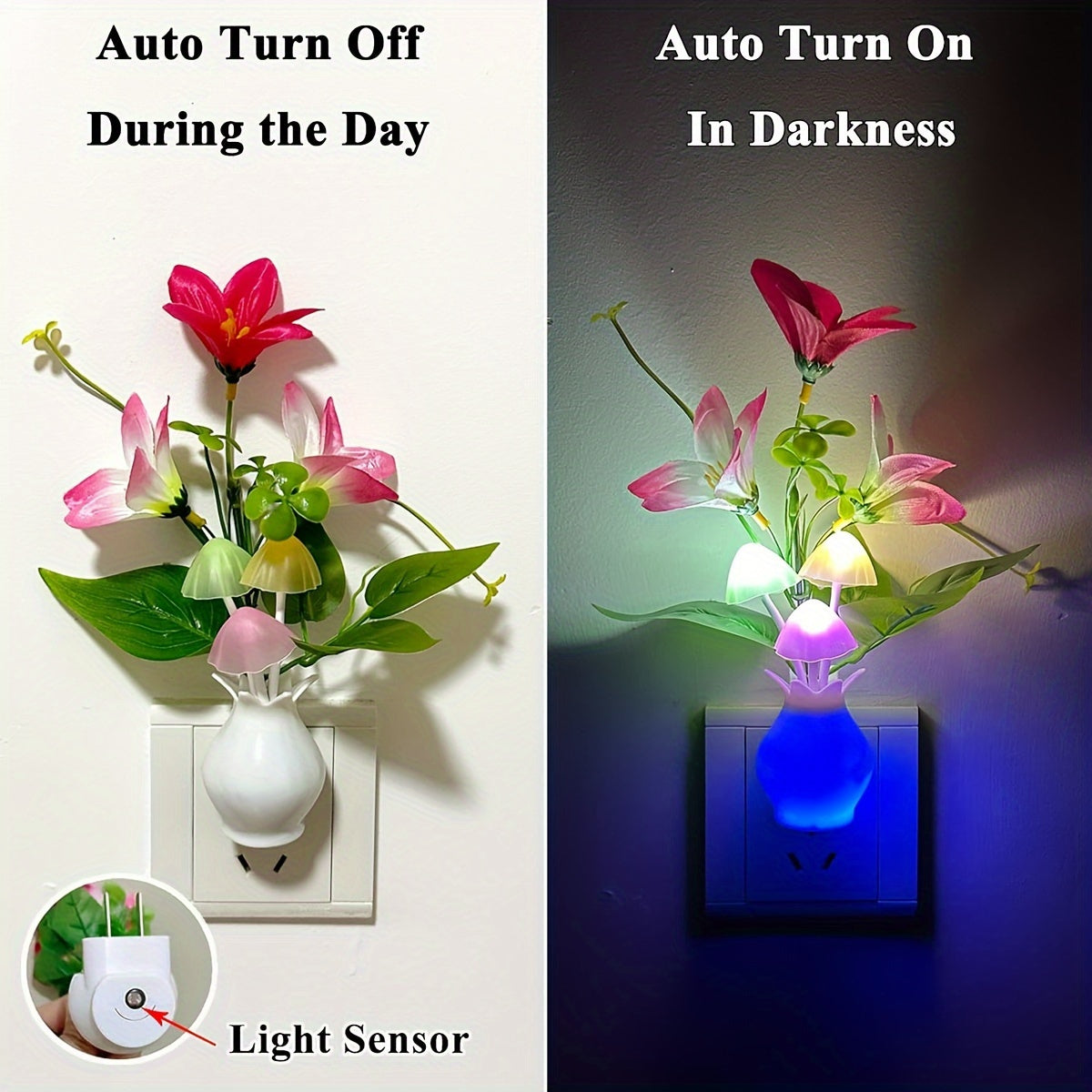 alalar-Plug-in Night Light with Auto Light Sensor-مصباح ليلي مع مستشعر ضوء تلقائي