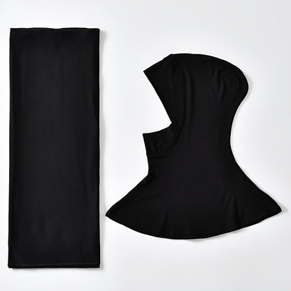 alalar-2pcs Muslim Women's Headscarf Set with Base Cap and Hair Tie-طقم حجاب نسائي مسلم مكون من قطعتين مع غطاء أساسي وربطة شعر،