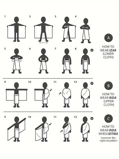 alalar-2pcs/1set Ihram Hajj -أحرام حج قطتين