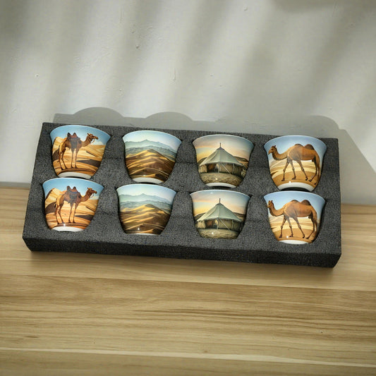 alalar-Desert Camel Pattern Arabic Espresso Cup Set -فنجان قهوة عربية