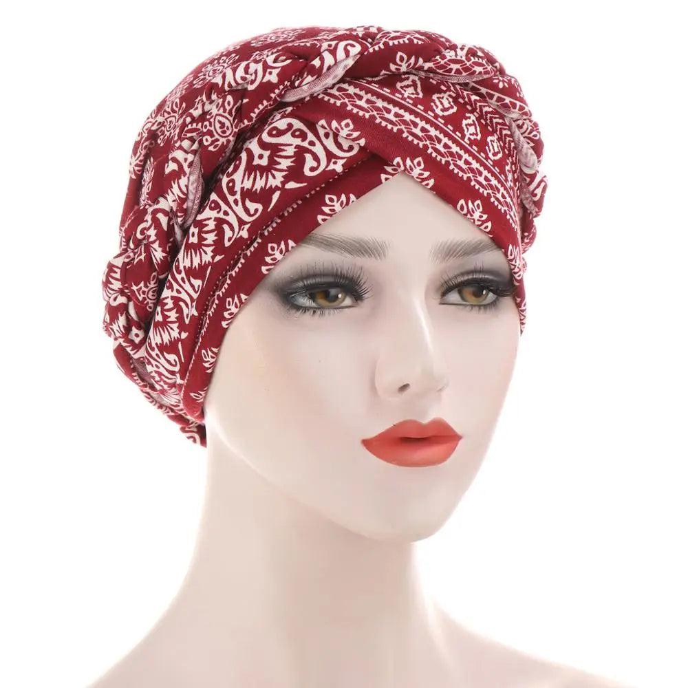 alalar-Cotton print muslim turban scarf for women islamic inner hijab caps
