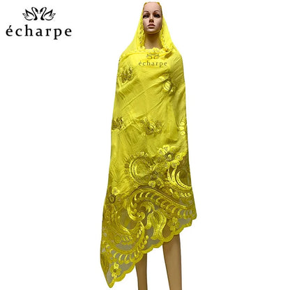 alalar | Embroidered Cotton Hijab Scarf – African & Dubai Style
