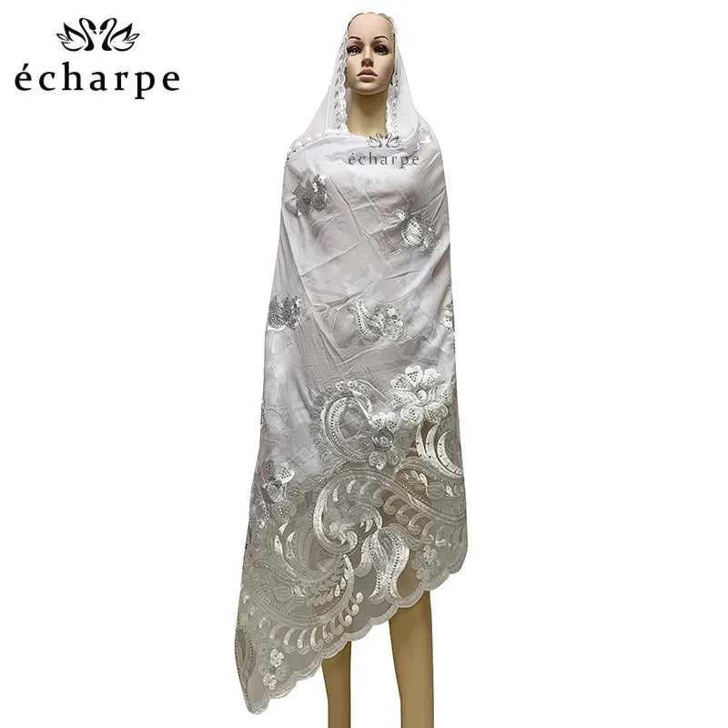 alalar | Embroidered Cotton Hijab Scarf – African & Dubai Style