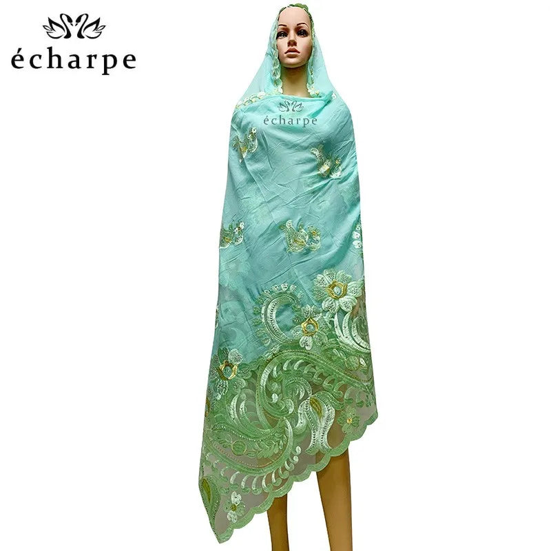 alalar | Embroidered Cotton Hijab Scarf – African & Dubai Style