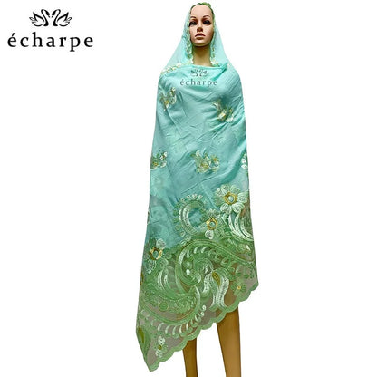 alalar | Embroidered Cotton Hijab Scarf – African & Dubai Style