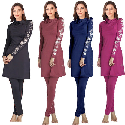 alalar | Long-Sleeve Modest Burkini Swimsuit – Full-Coverage Islamic Swimwear with Hijab (S–4XL)