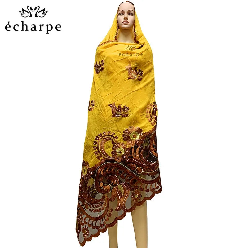 alalar | Embroidered Cotton Hijab Scarf – African & Dubai Style
