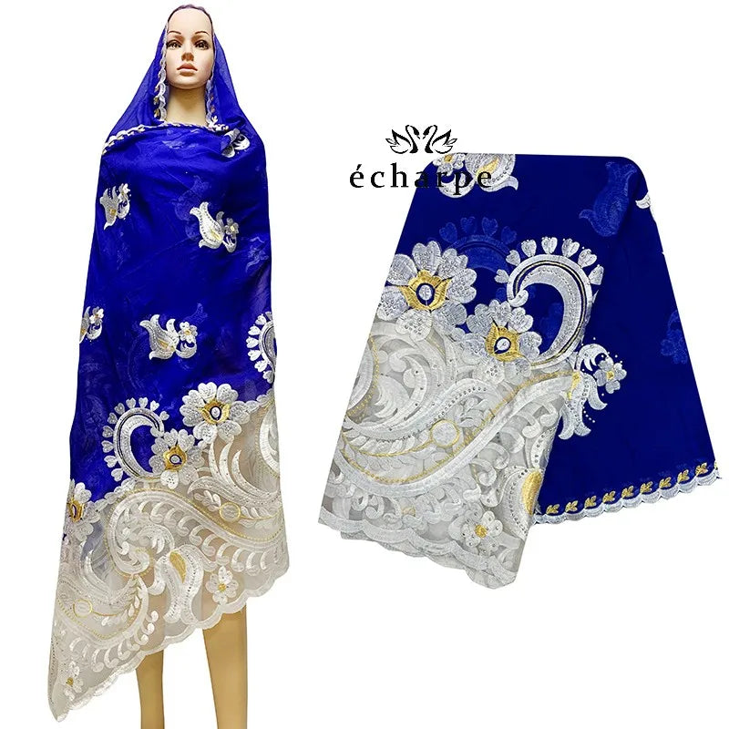 alalar | Embroidered Cotton Hijab Scarf – African & Dubai Style