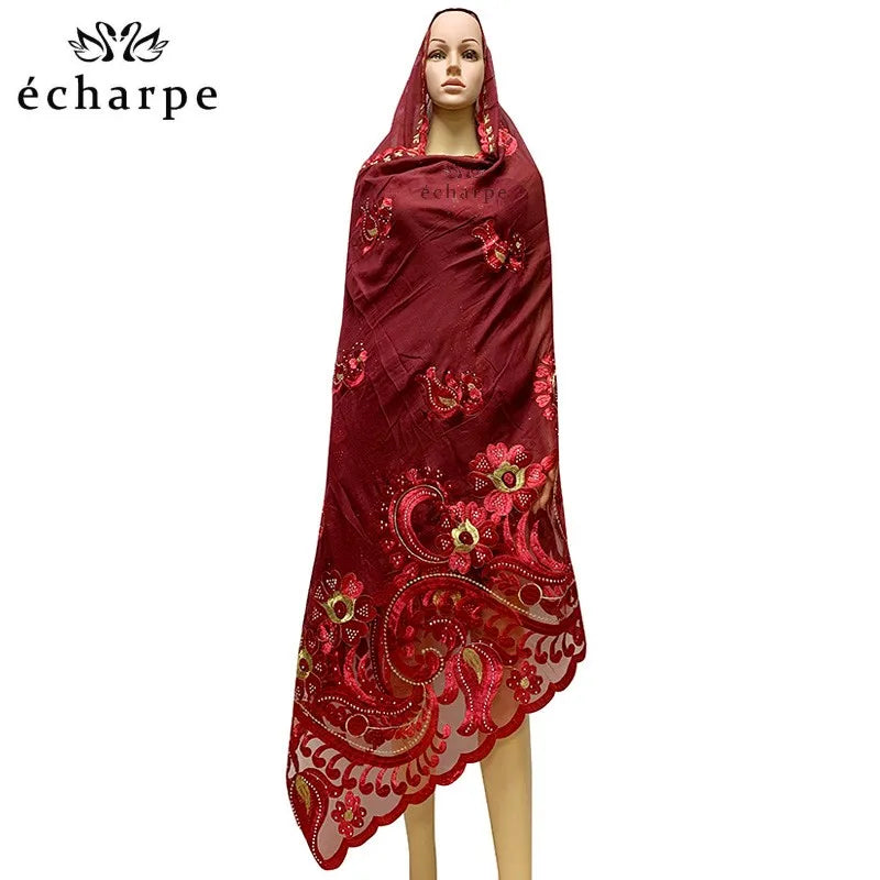 alalar | Embroidered Cotton Hijab Scarf – African & Dubai Style