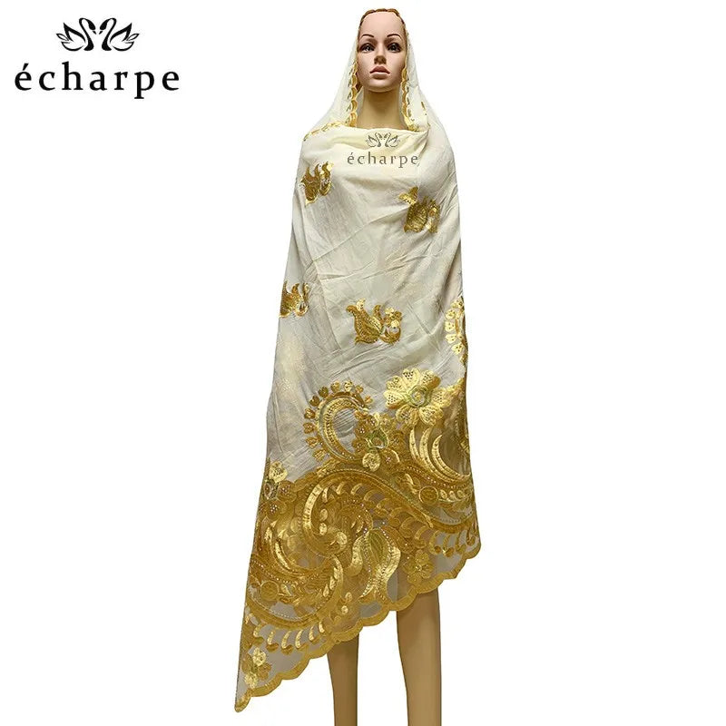 alalar | Embroidered Cotton Hijab Scarf – African & Dubai Style