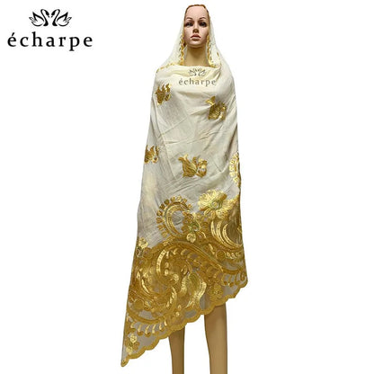 alalar | Embroidered Cotton Hijab Scarf – African & Dubai Style