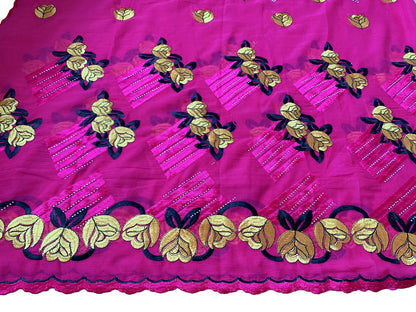 ALALAR | Embroidered Cotton Turban Hijab – African Style 3-Color Muslim Headwrap Dubai Soft Scarf