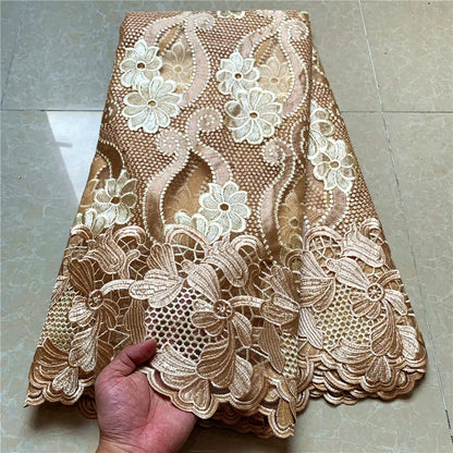 alalar | Luxury French Tulle Lace Fabric – 5 Yards African Wedding Embroidery Lace