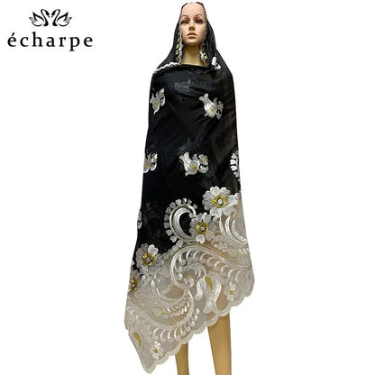 alalar | Embroidered Cotton Hijab Scarf – African & Dubai Style