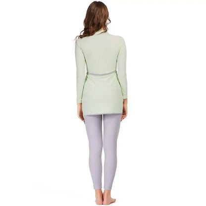 alalar | 3-Piece Modest Patchwork Burkini Swimsuit – Sporty Long-Sleeve Swimwear with Hijab