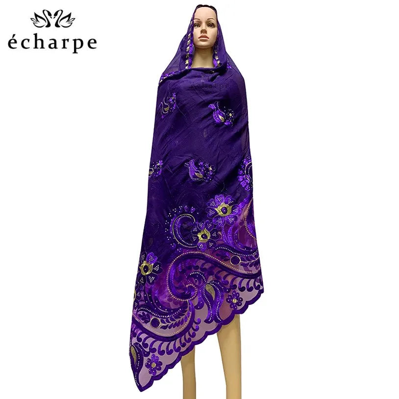 alalar | Embroidered Cotton Hijab Scarf – African & Dubai Style